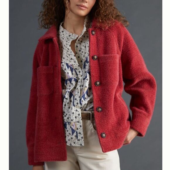 NWT Anthropologie Houndstooth Shirt Jacket - Picture 2 of 8